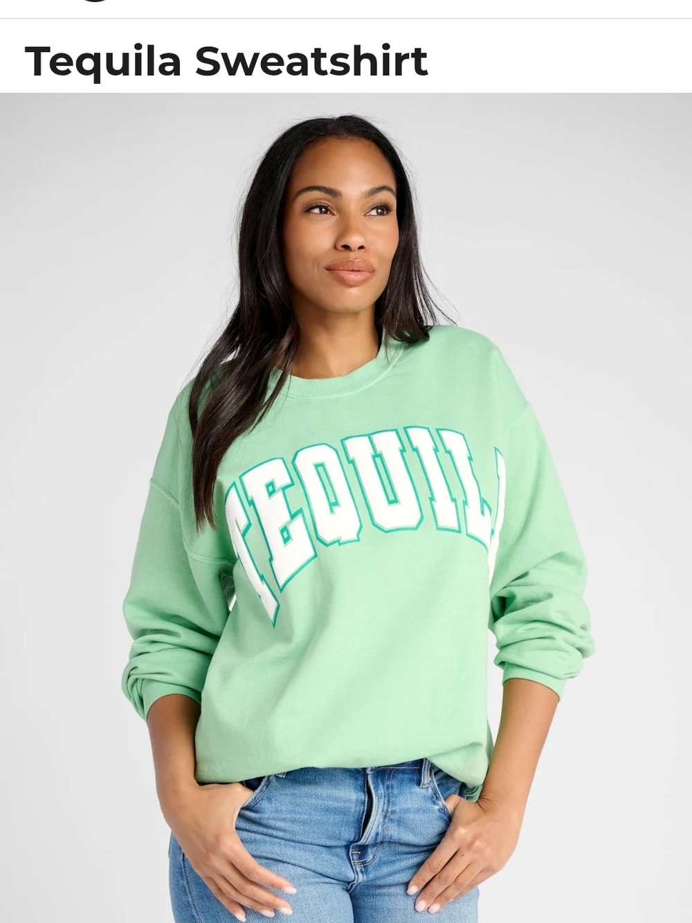 Project Social T Mint Green 'TEQUILA' Crewneck Sweatshirt